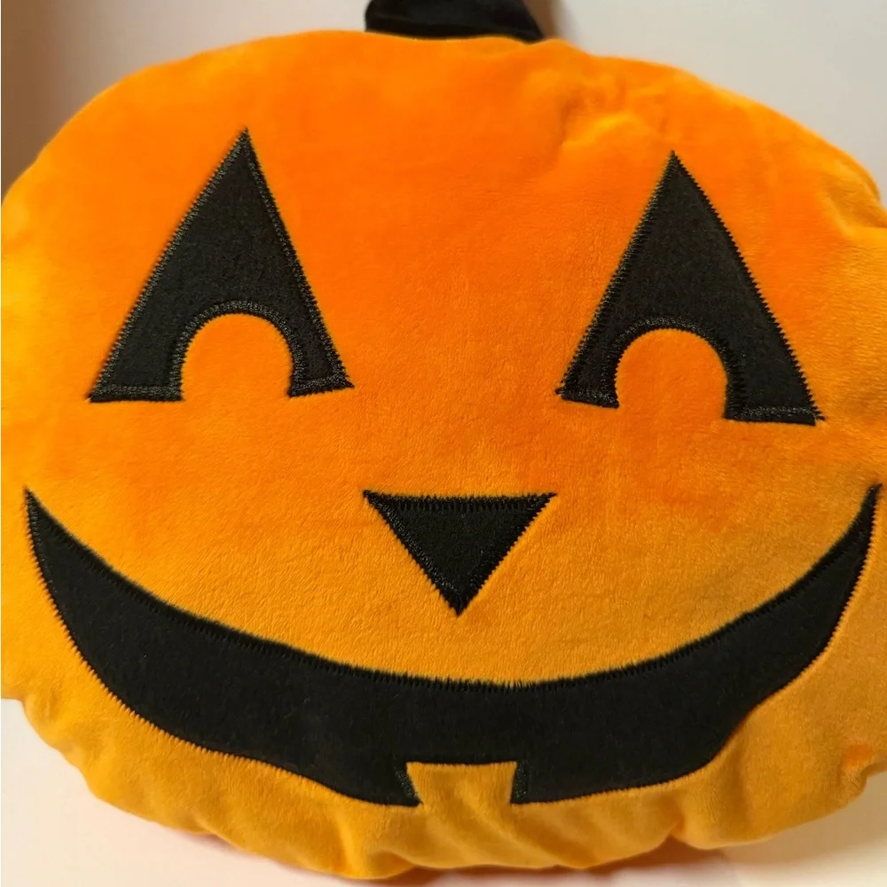 Halloween Jack O Lantern Pumpkin Pillow Plush Orange Stuffed Animal Decor Toy